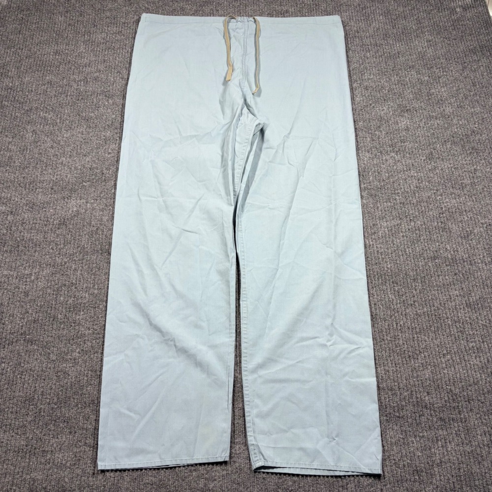 Standard Textile Scrub Pants Womens M Blue Drawstring Medical Center Logo